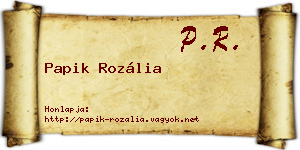 Papik Rozália névjegykártya